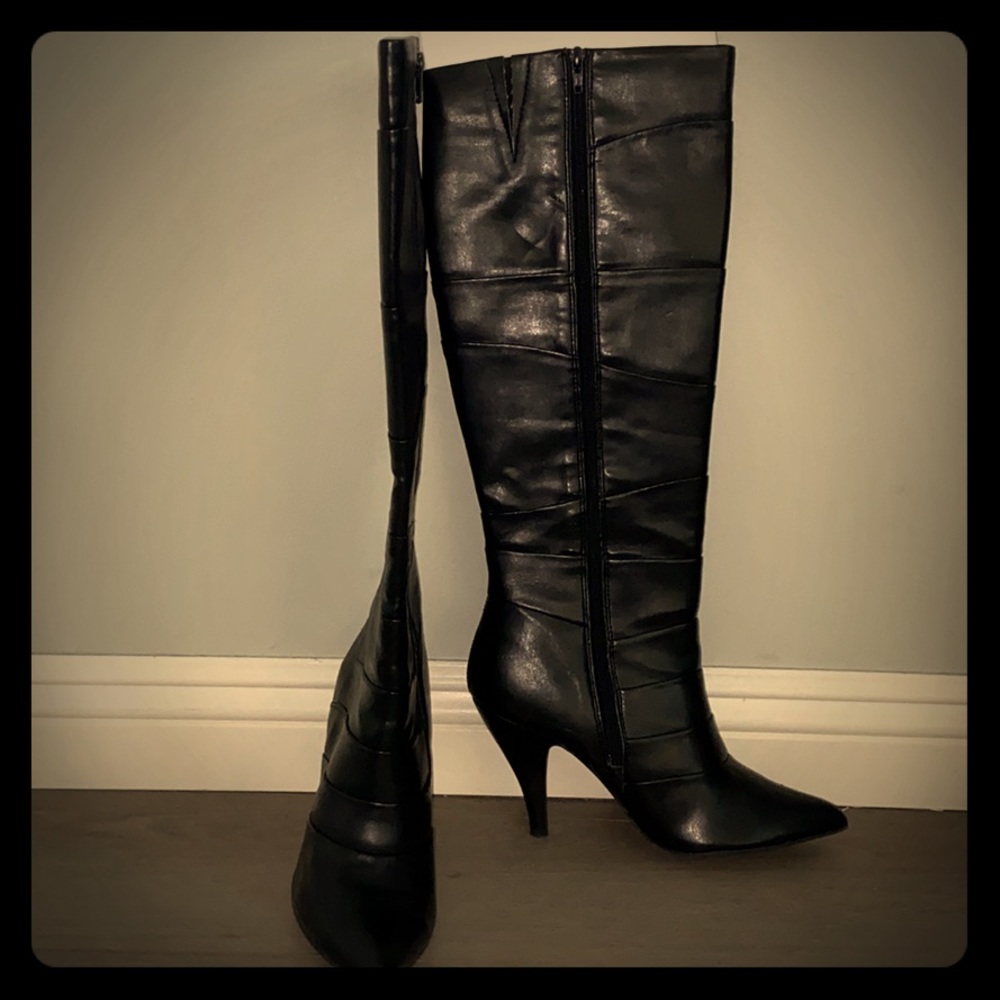 Black knee high boots